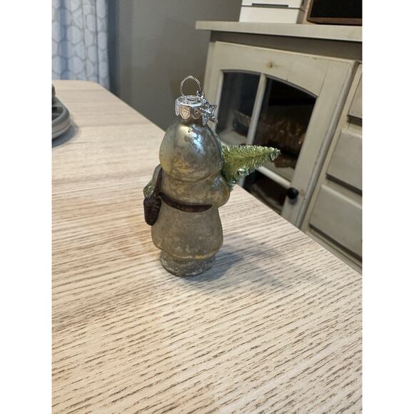 Vintage Shiny Brite Glass Santa Ornament Bottle Brush, Mercury, Radko, Y2K - Picture 11 of 16